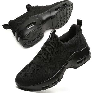 Funbank Women Black Comfortable Lightweight Athletic Sport Workout Running Shoes